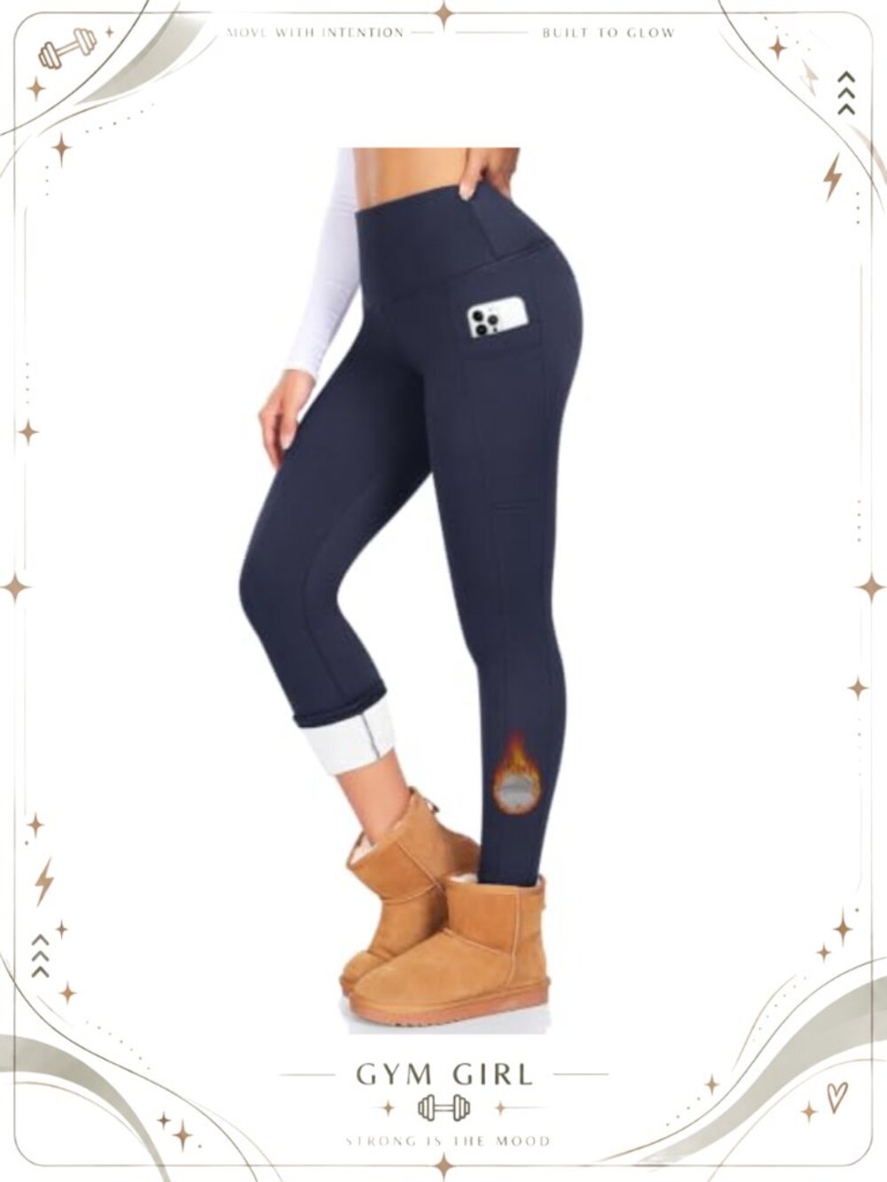 Fleece Lined High Waisted Thermal Leggings Tummy Control Yoga Pants